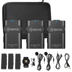 camaras y audio - Kit de 2 Micrófono Profesional Boya Para Teléfonos y Camara
