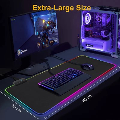 computadoras y laptops - Mouse Pad Gaming RGB Iluminado 80CM X 30CM con luz LED 12 colores 3