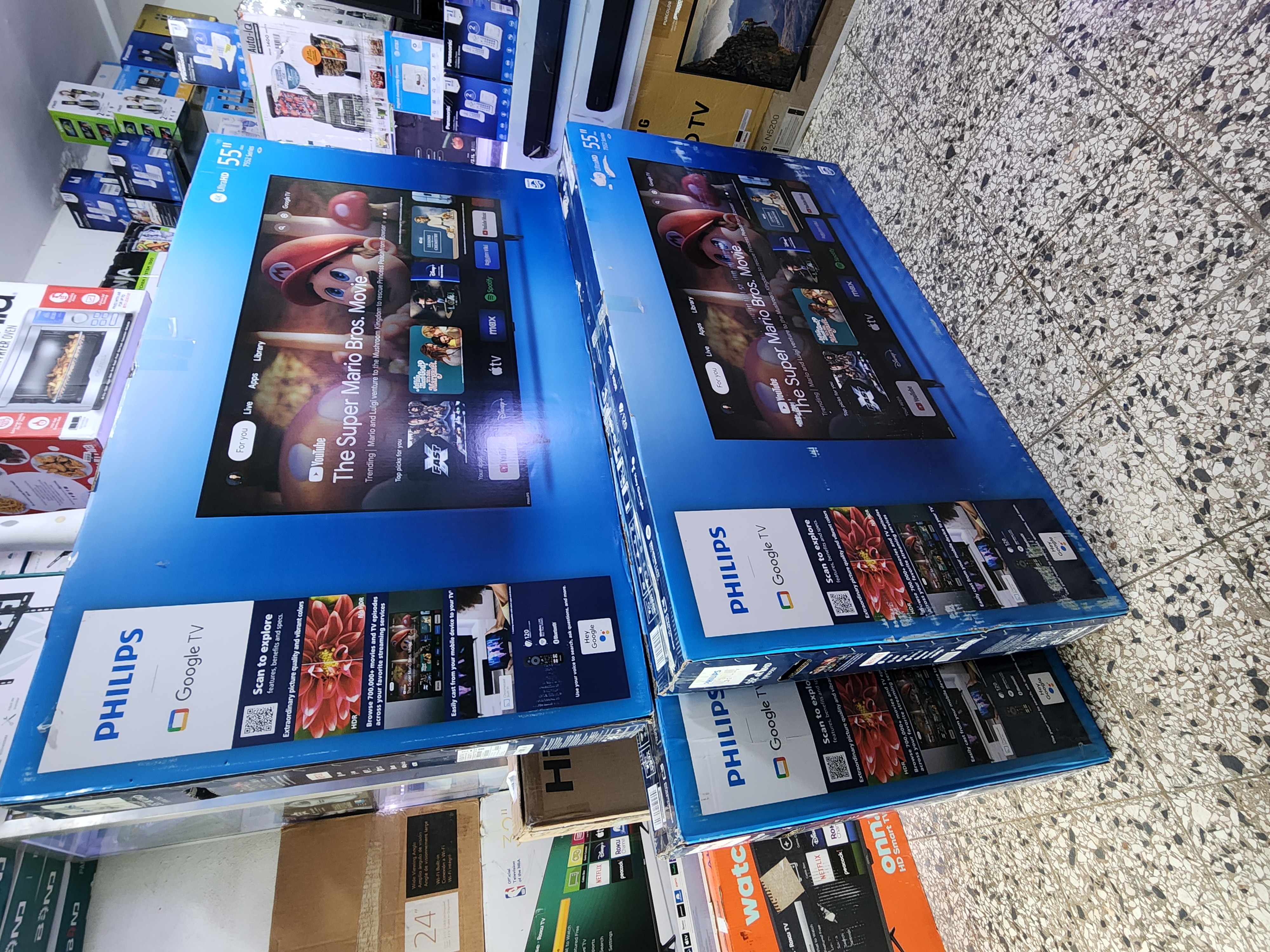 tv - SMART TV PHILIPS GOOGLE 55 PULGADAS 4K CONTROL DE VOZ