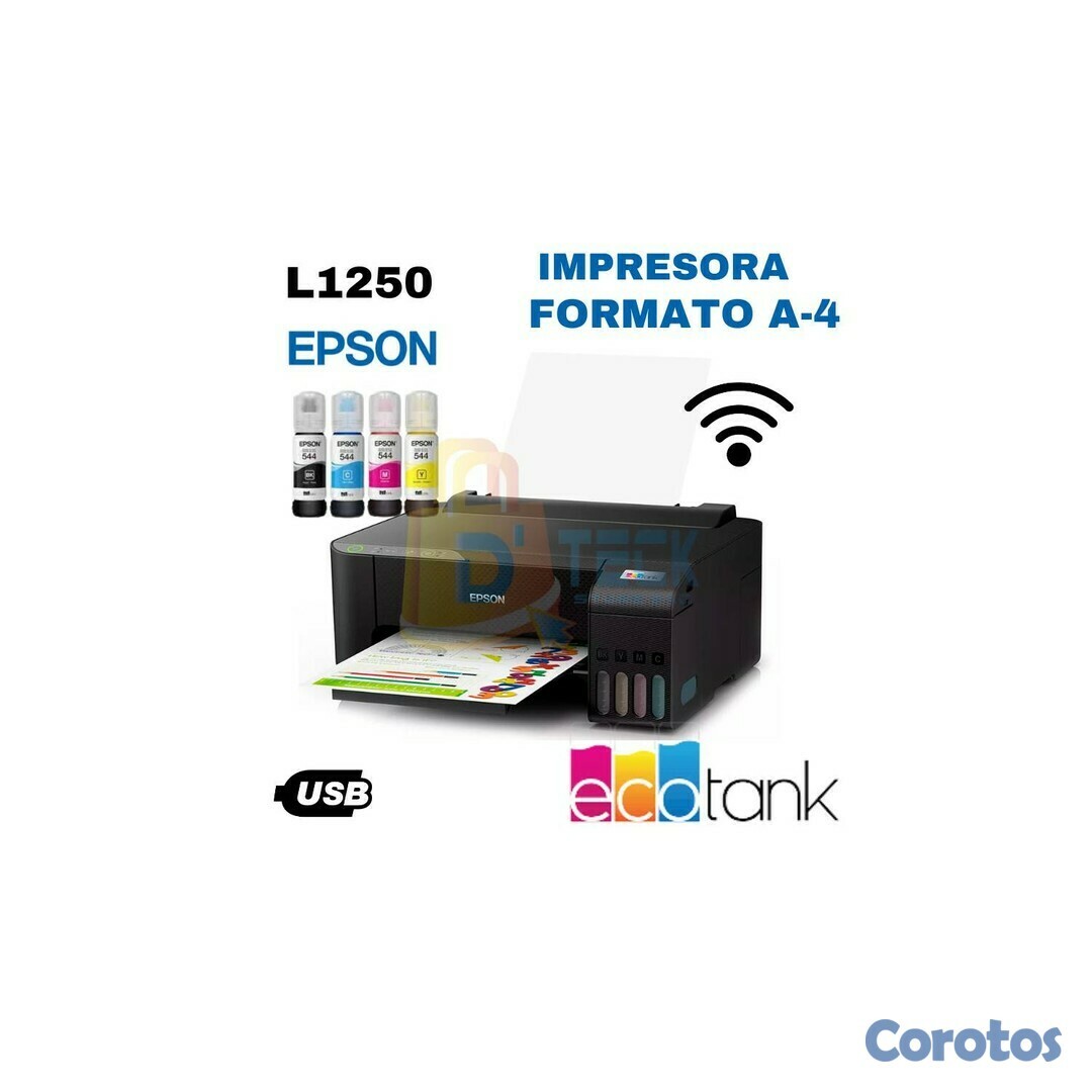 impresoras y scanners - MPRESORA EPSON ECOTANK L1250 SOLO IMPRESION, SISTEMA DE TINTA CONTINUA (CMYK) 1