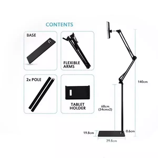 celulares y tabletas - TRIPODE DE PISO PARA TABLET Y TELEFONOS CELULARES 4