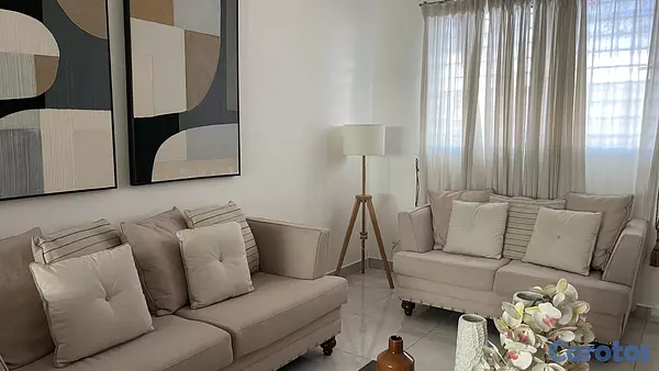 muebles y colchones - Juego de Sofás Beige Modernos (2 piezas) 6