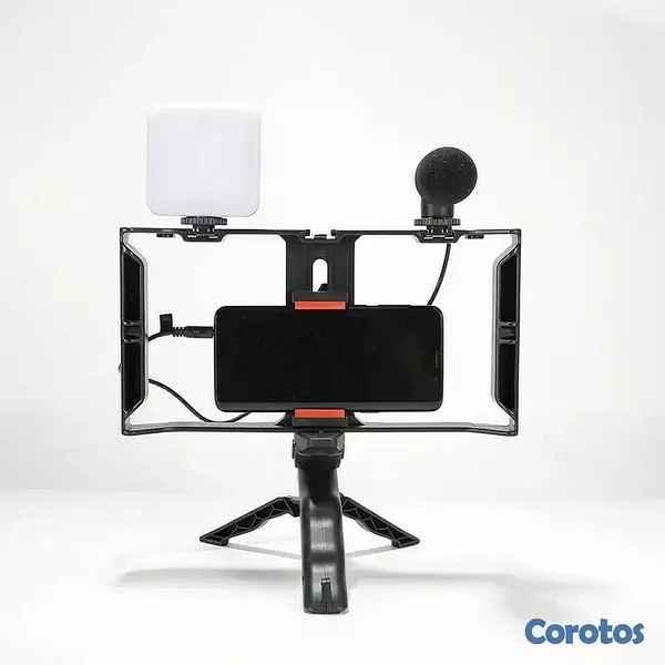 equipos profesionales - Vloging Kit para grabar videos deportes actividades clases tripode doble lampara 2