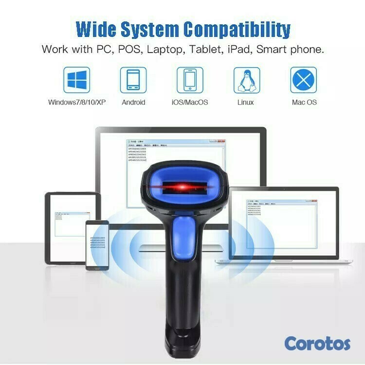 equipos profesionales - Lector De Codigo 2D De Barra inalambrico Bluetooth Para Puntos De Ventas 6