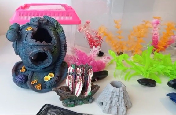animales y mascotas - Pescera de Plastico de 6 Galones con su Kit de Decoración  5