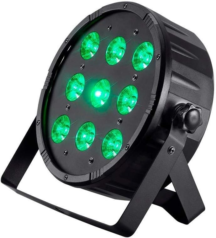 accesorios para electronica - Luz de escenario plana de 10 W x 9 LED (RGBW), color negro 4