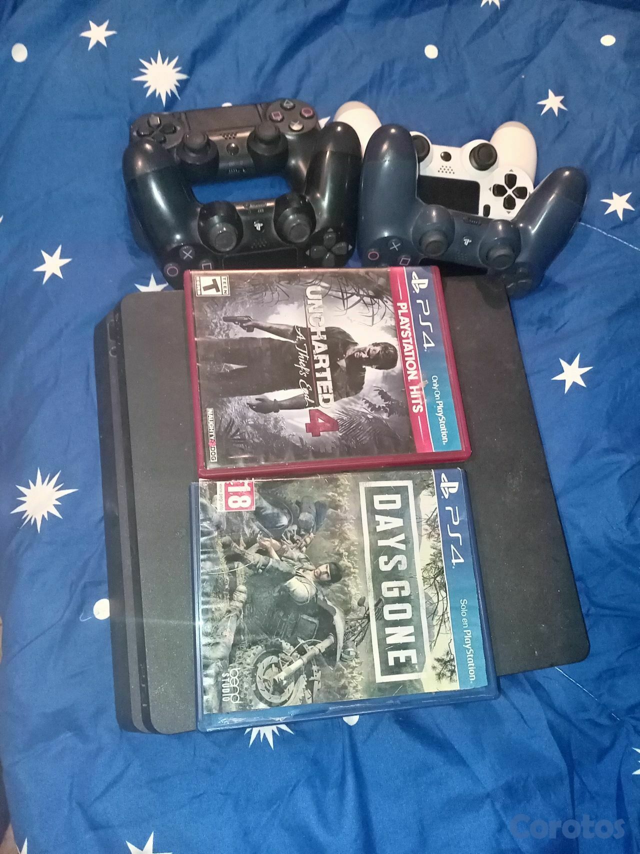 consolas y videojuegos - Ps4 slim 4 controles y 7 juegos  1