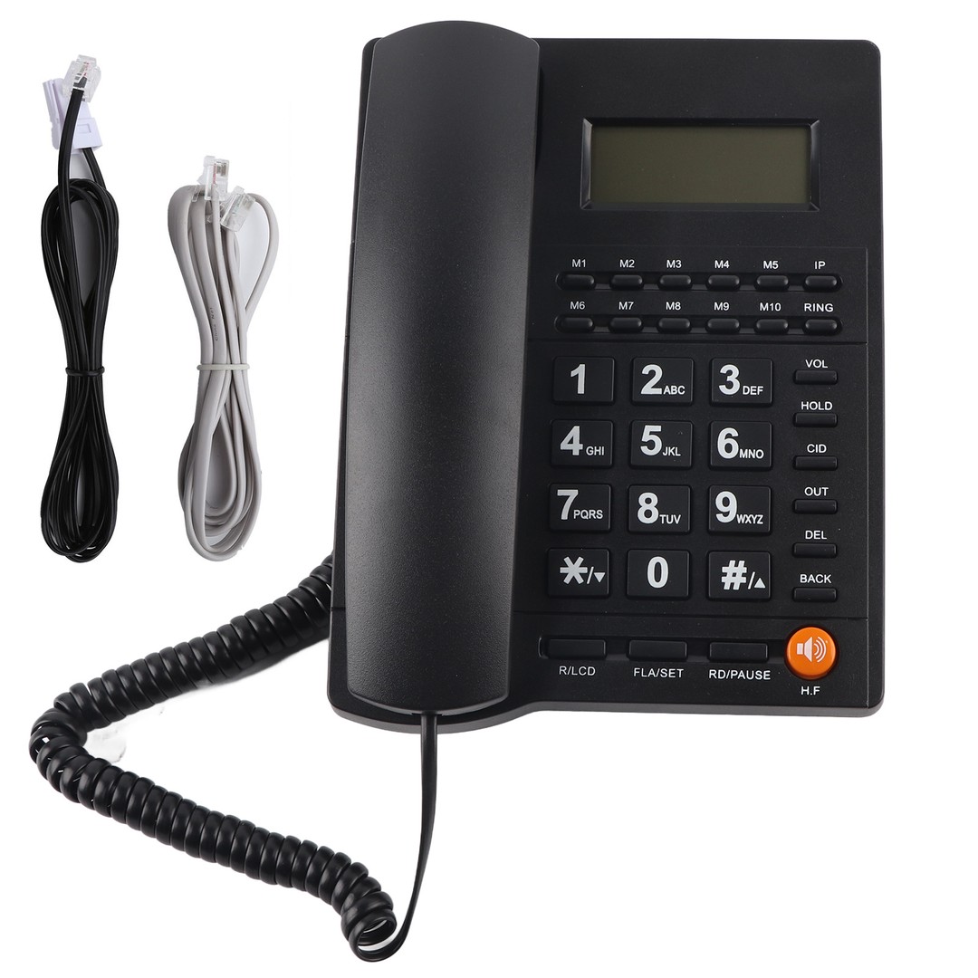 electrodomesticos - Teléfono fijo de escritorio con cable y botón grande para Family Office y Hotel 1
