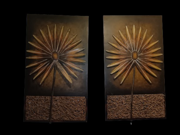 decoración y accesorios - Set de 3 cuadros metálicos 
Estilo rustico
Color marrón  1