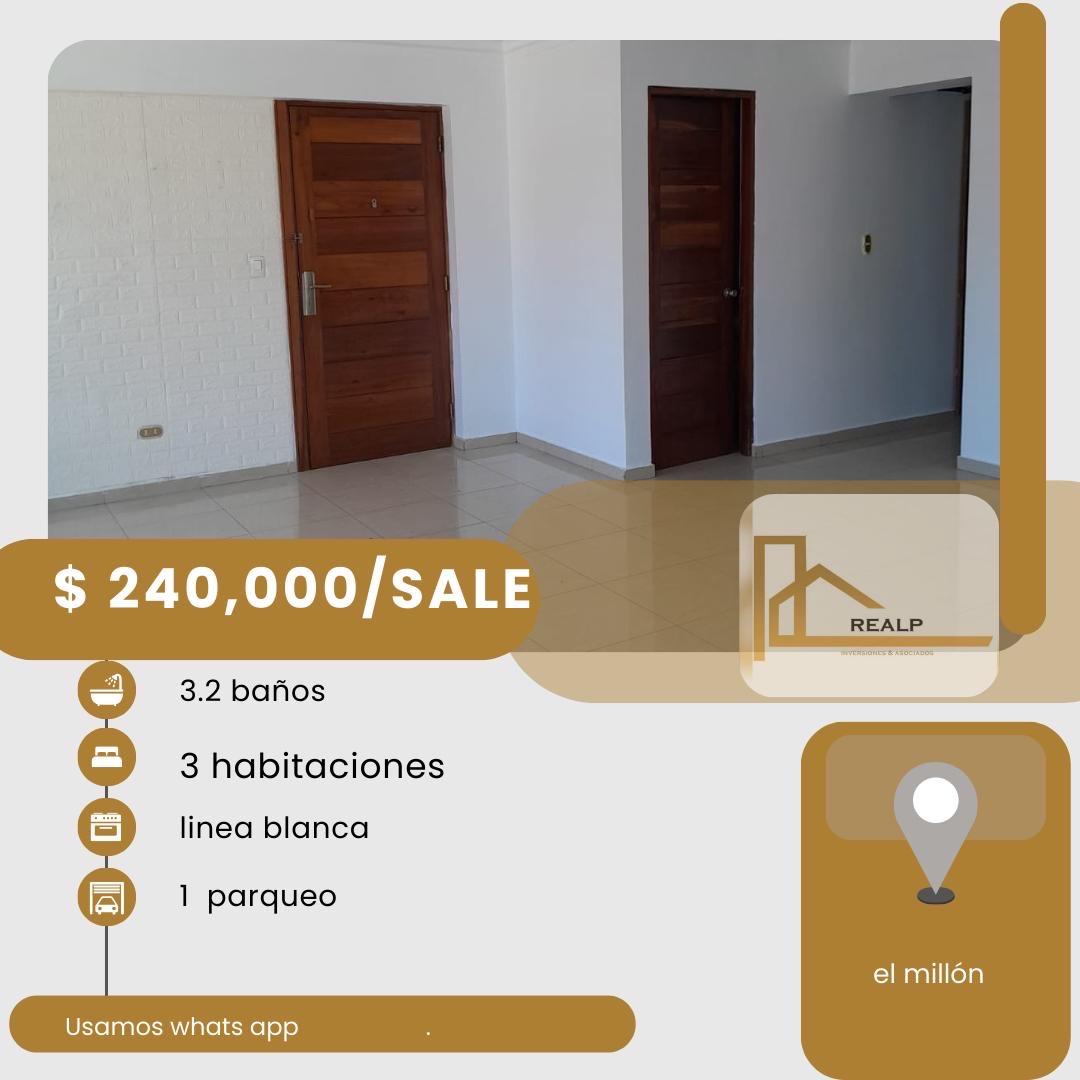 apartamentos - hermoso apartamento en una zona céntrica en el millón 