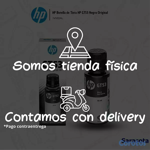 accesorios para electronica - HP Botella de Tinta HP GT53 Negro Original 1VV22AL 2