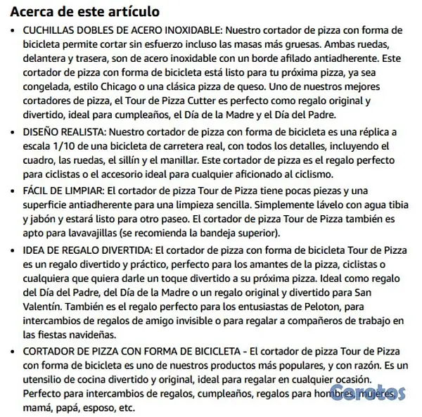 cocina - Cortador de pizza con forma de bicicleta en acero  6