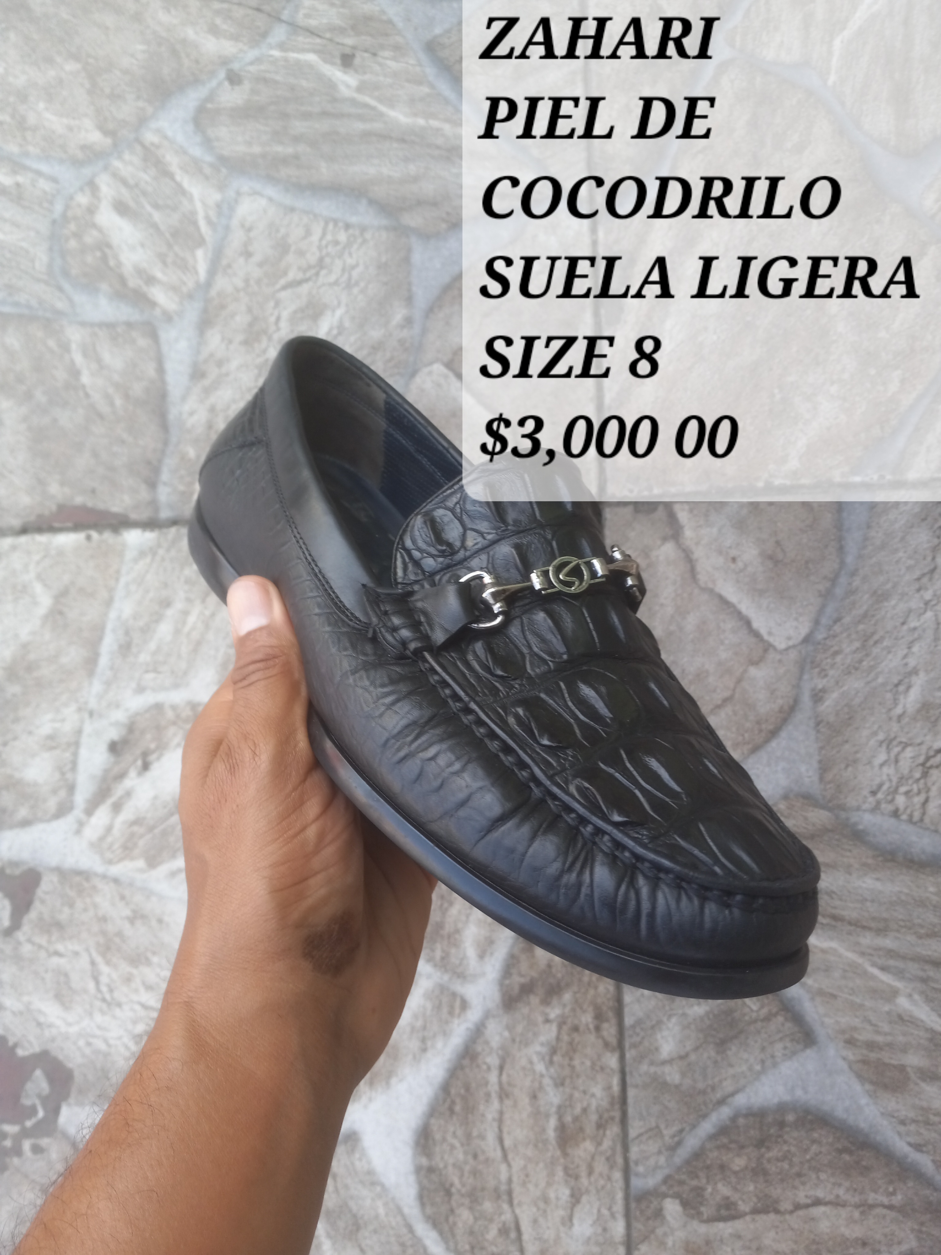 zapatos para hombre - Zapatos Zahari , size 8 , piel de cocodrilo 