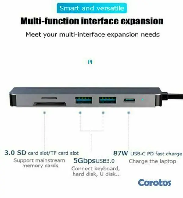 accesorios para electronica - CONVERTIDOR USB 3.0 TIPO C 6 EN 1 2