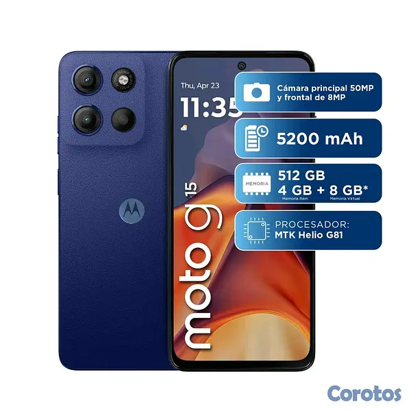 celulares y tabletas - Motorola G15 🔥 512/12Gb ✅15% de descuento. 4