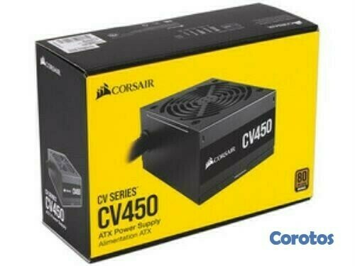 computadoras y laptops - POWER SUPPLY CORSAIR 450 WATTS, 80 PLUS BRONZE (450CV), CONECTORES PCI-E X2, SAT 2