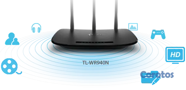 computadoras y laptops - ROUTER WIRELESS TP-LINK TL-WR940N, 2.4GHZ/450MBPS, 1 PUERTO WAN + 4 PUERTOS LAN 2