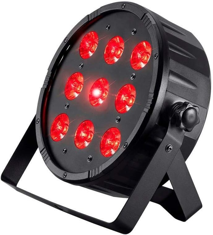 accesorios para electronica - Luz de escenario plana de 10 W x 9 LED (RGBW), color negro 5