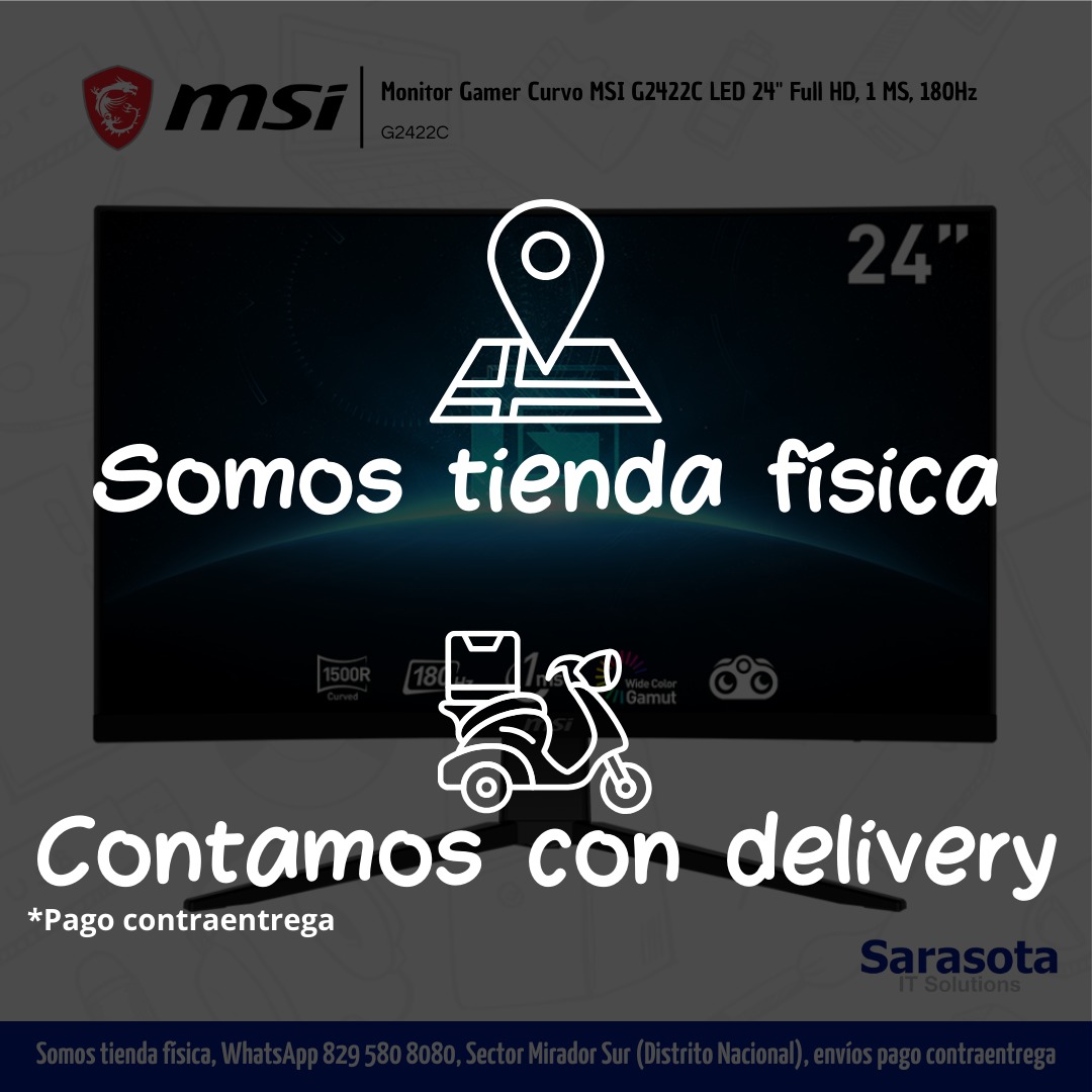computadoras y laptops - MSI Monitor Gamer  G2422C LED 24" Full HD, 1 MS 1