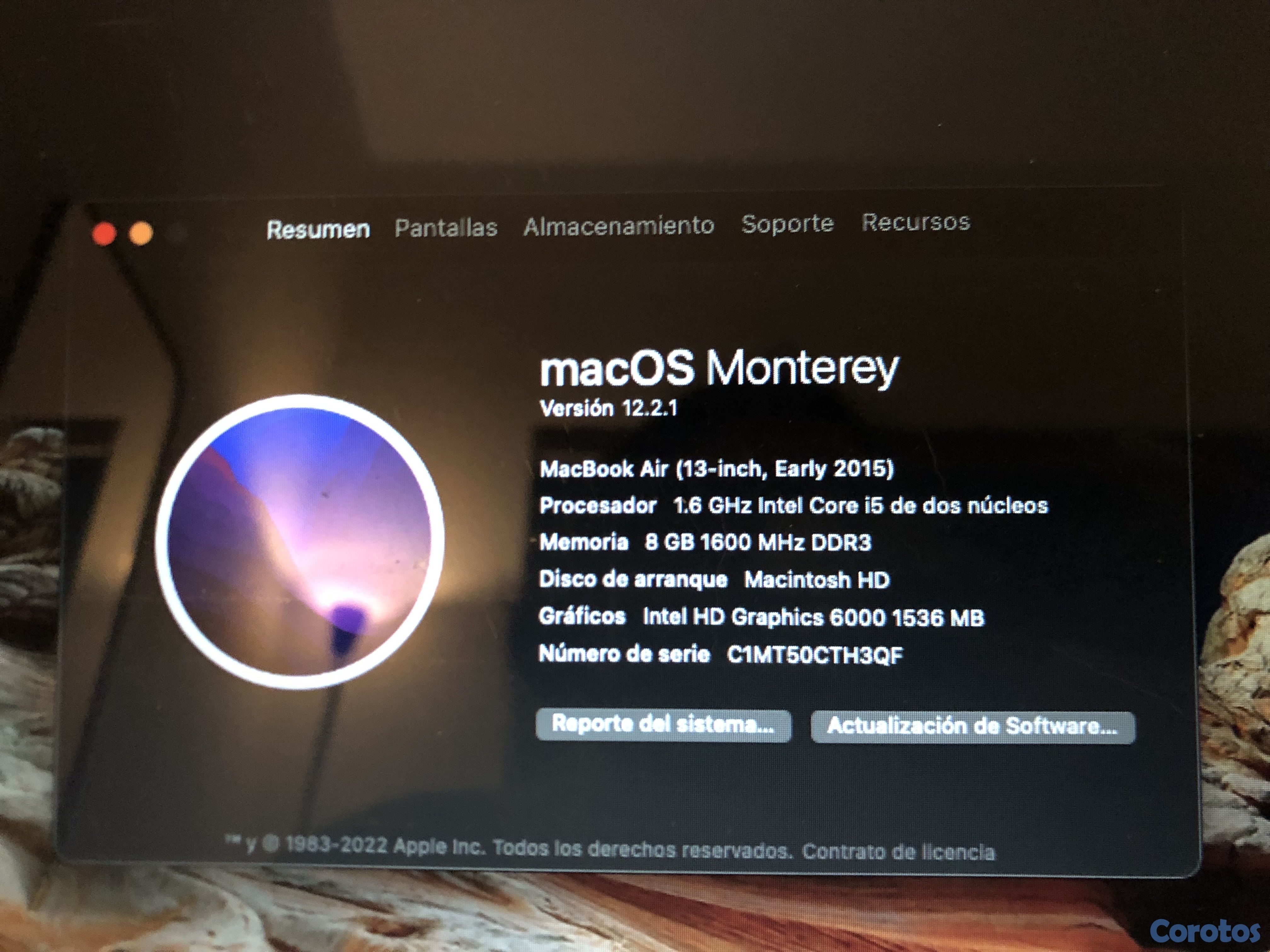 computadoras y laptops - MacBook Air 13” - 2015 – 8 GB RAM / 251 GB SSD / i5💻 5
