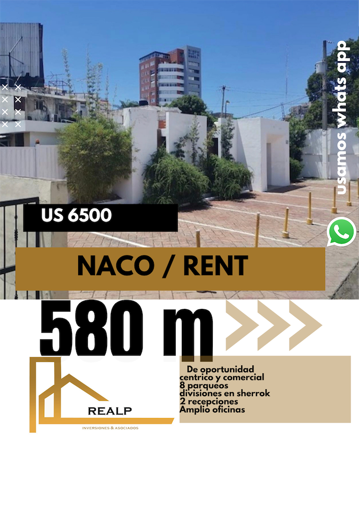 oficinas y locales comerciales - Local céntrico en Naco 580m