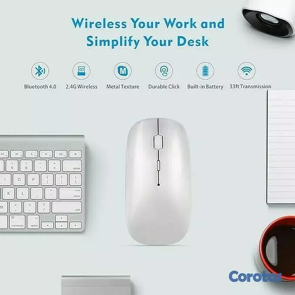 accesorios para electronica - MOUSE INALAMBRICO RECARGABLE 2.4G + BLUETOOTH 3