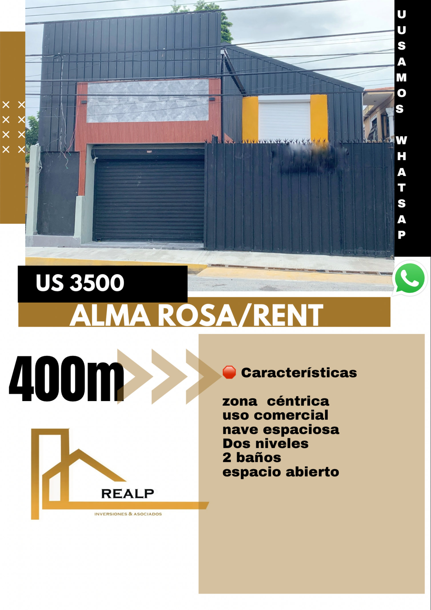 oficinas y locales comerciales - Alquiler local tipo Nave en Alma Rosa 1