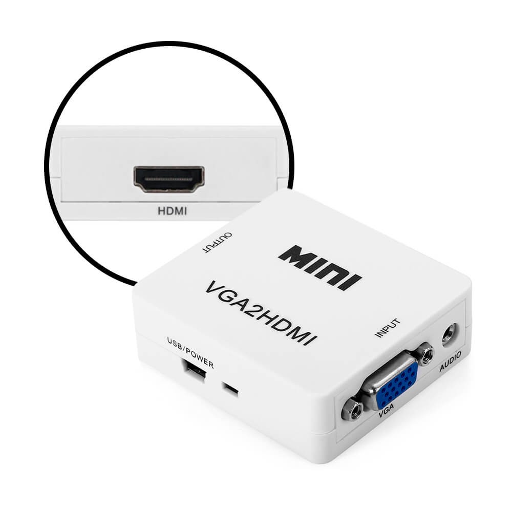 accesorios para electronica - Conversor Vga A Hdmi Con Audio Conecta Notebook A Tv Full Hd 0