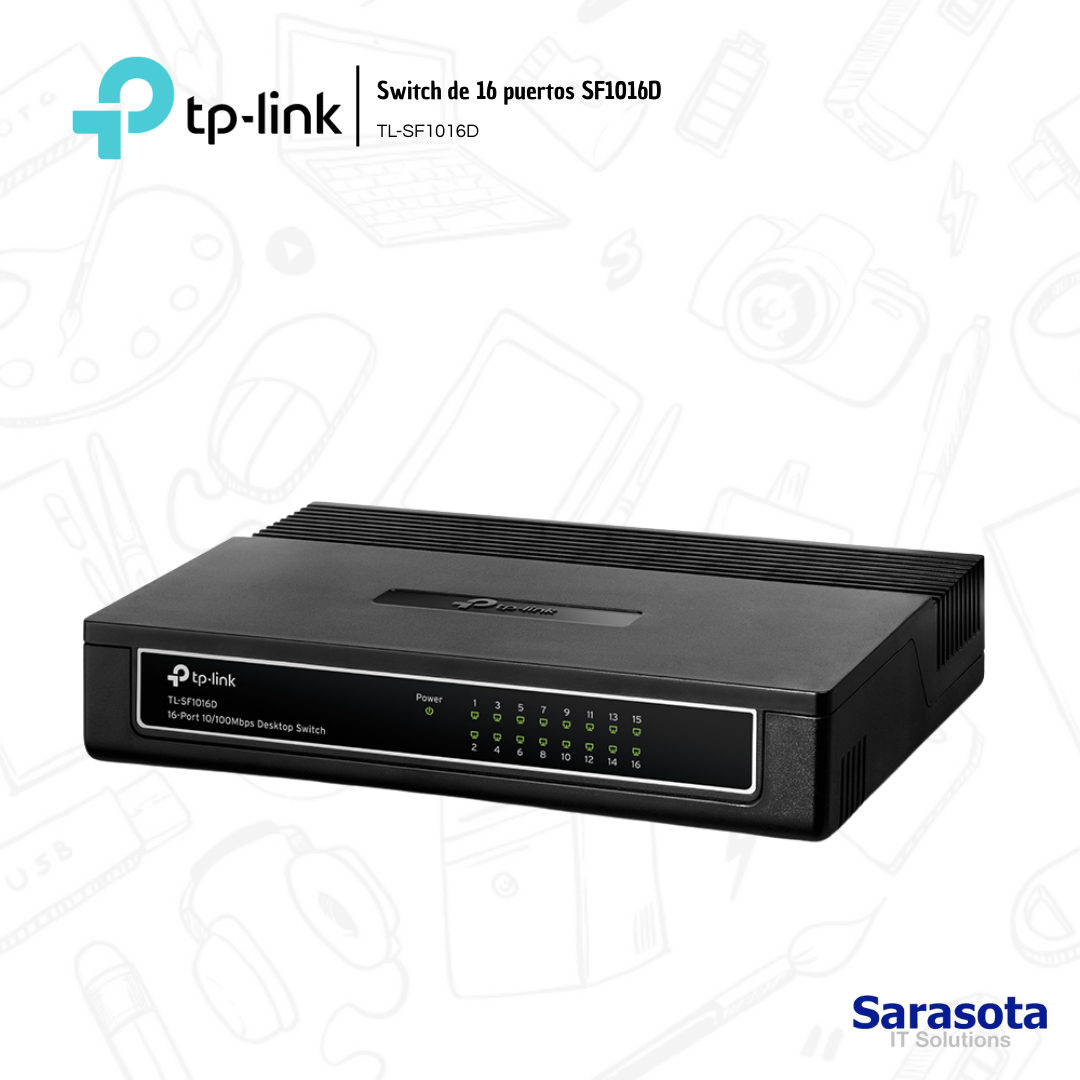 accesorios para electronica - Tp-Link Switch de 16 puertos SF1016D