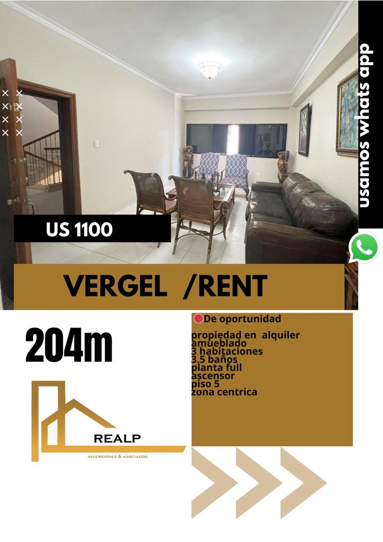 apartamentos - Apartamento amoblado el vergel 