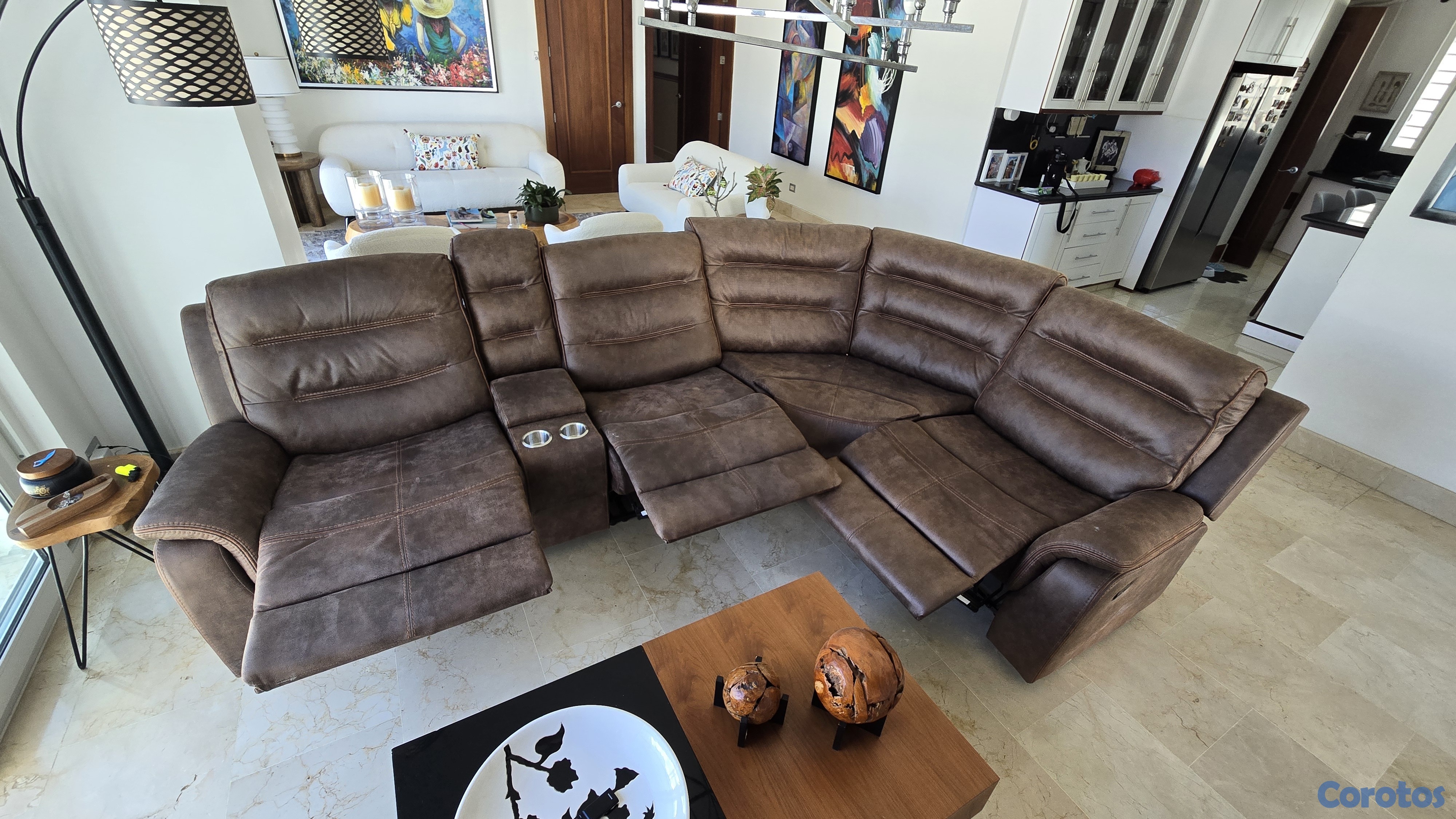muebles y colchones - Juego sofa seccionado reclinables 3