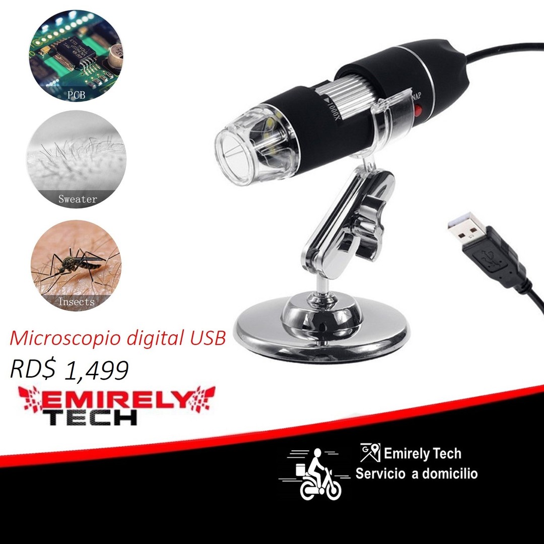 Microscopio digital USB portatil de aumento continuo de 500X 1600X  camara hd 
