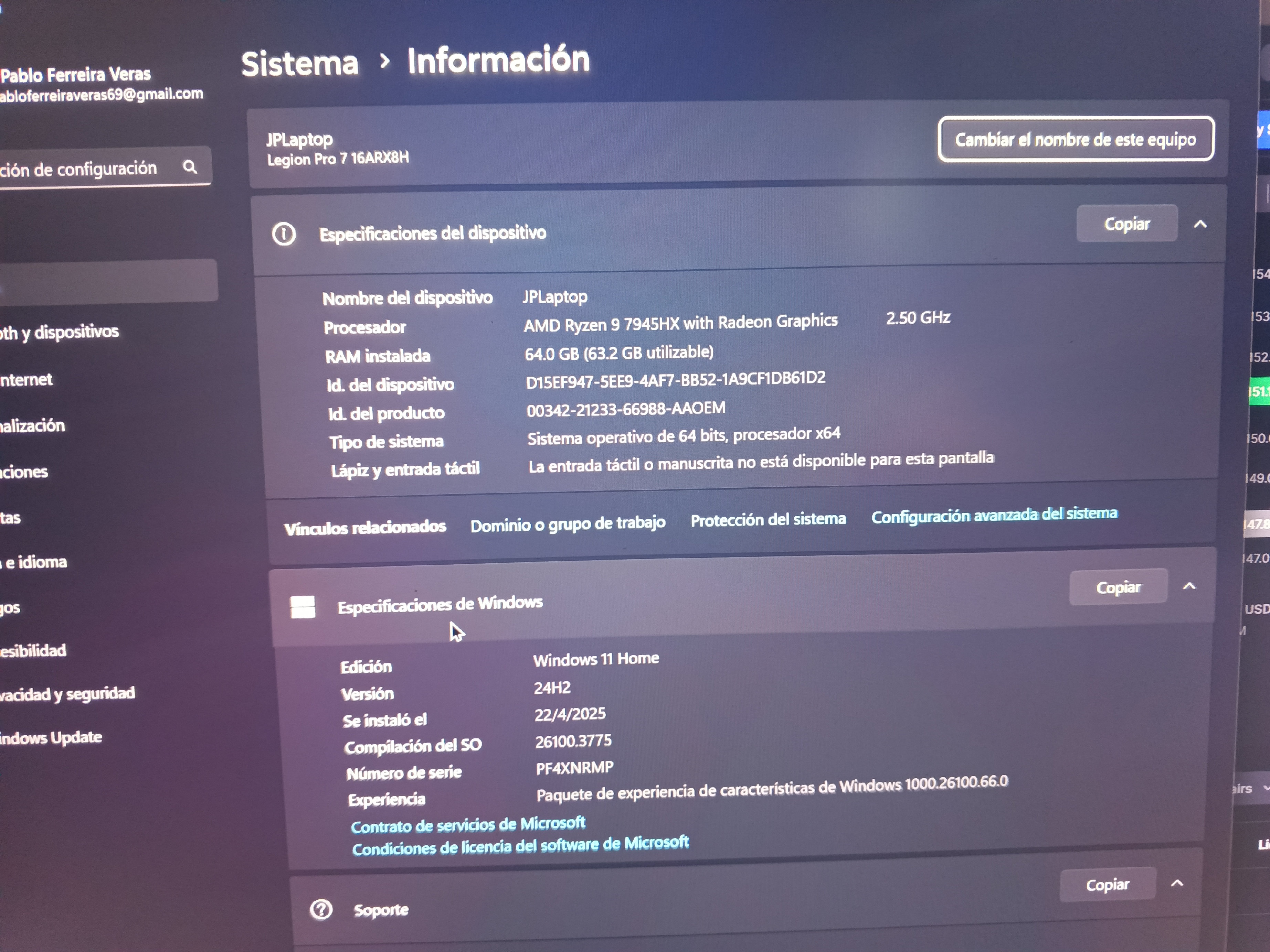 computadoras y laptops - Lenovo Legion 7 pro RTX 4080 AMD ryzen 9 7945hx como nueva (No incluye mouse) 5