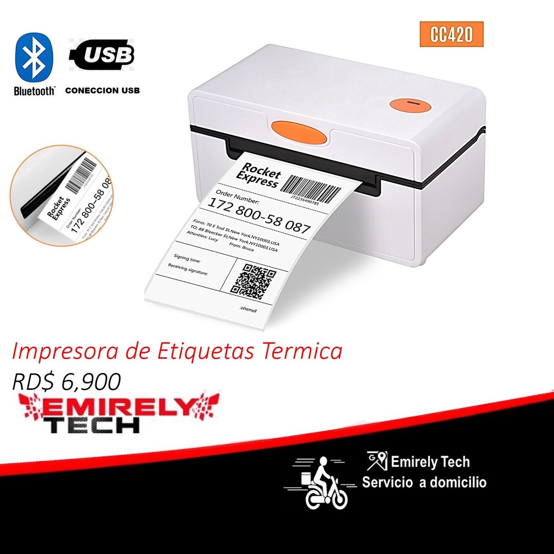 otros electronicos - Impresora de etiquetas termica USB + Bluetooth  etiqueta label codigo printer  