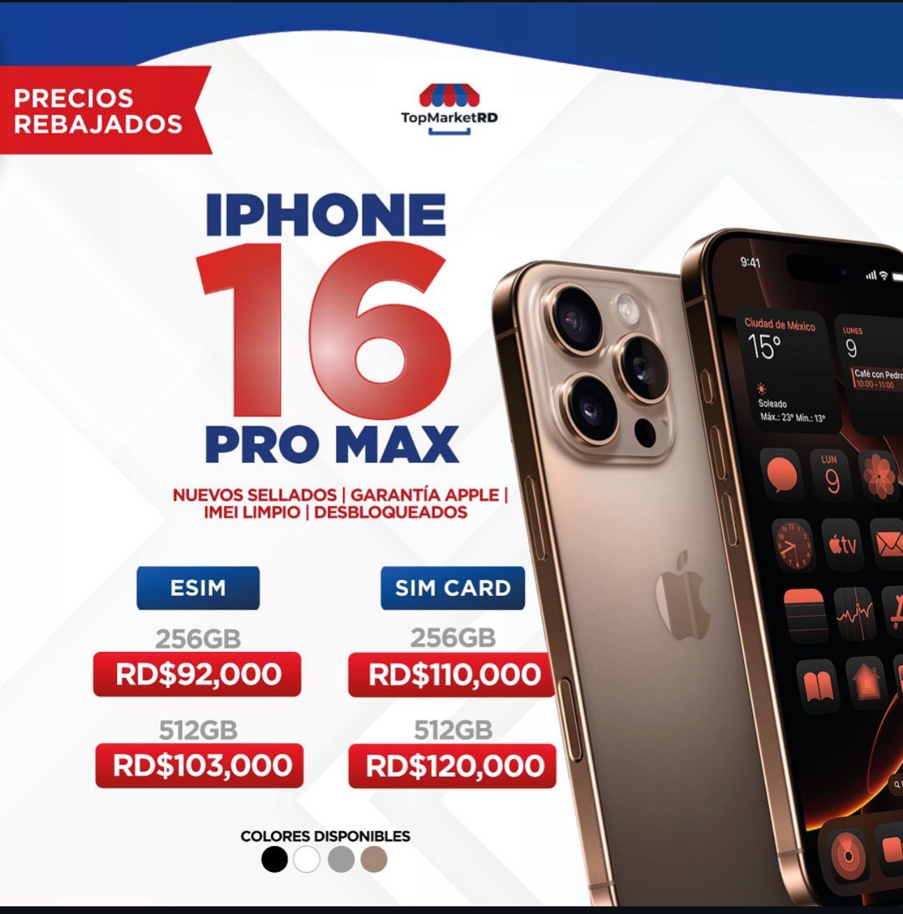celulares y tabletas - IPHONE 16 PRO MAX 