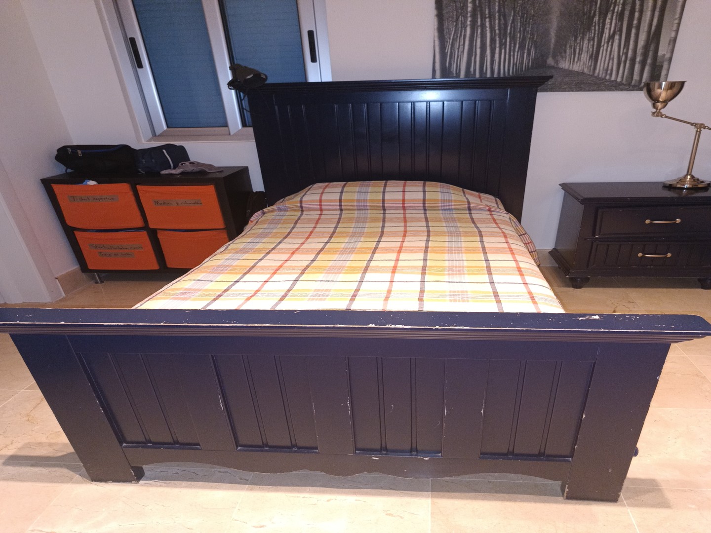 muebles y colchones - Cama twin con colchón 

