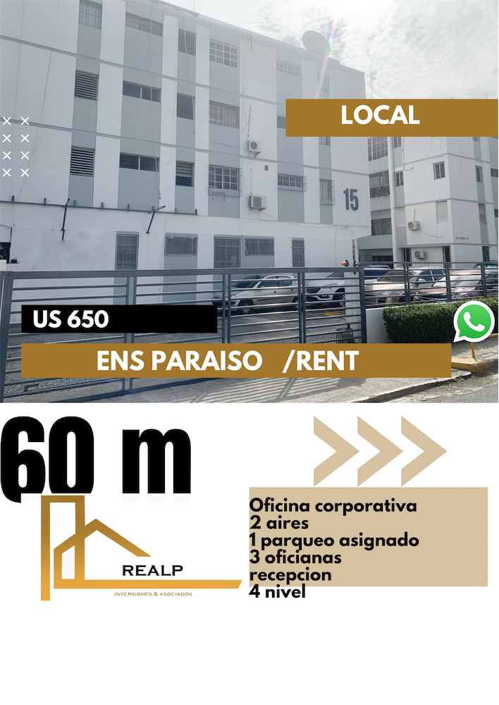 oficinas y locales comerciales - Local oara oficina 60m 650 usd