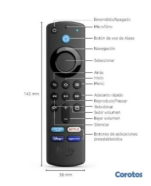 tv - Control remoto para amazon fire stick todas las versiones 4