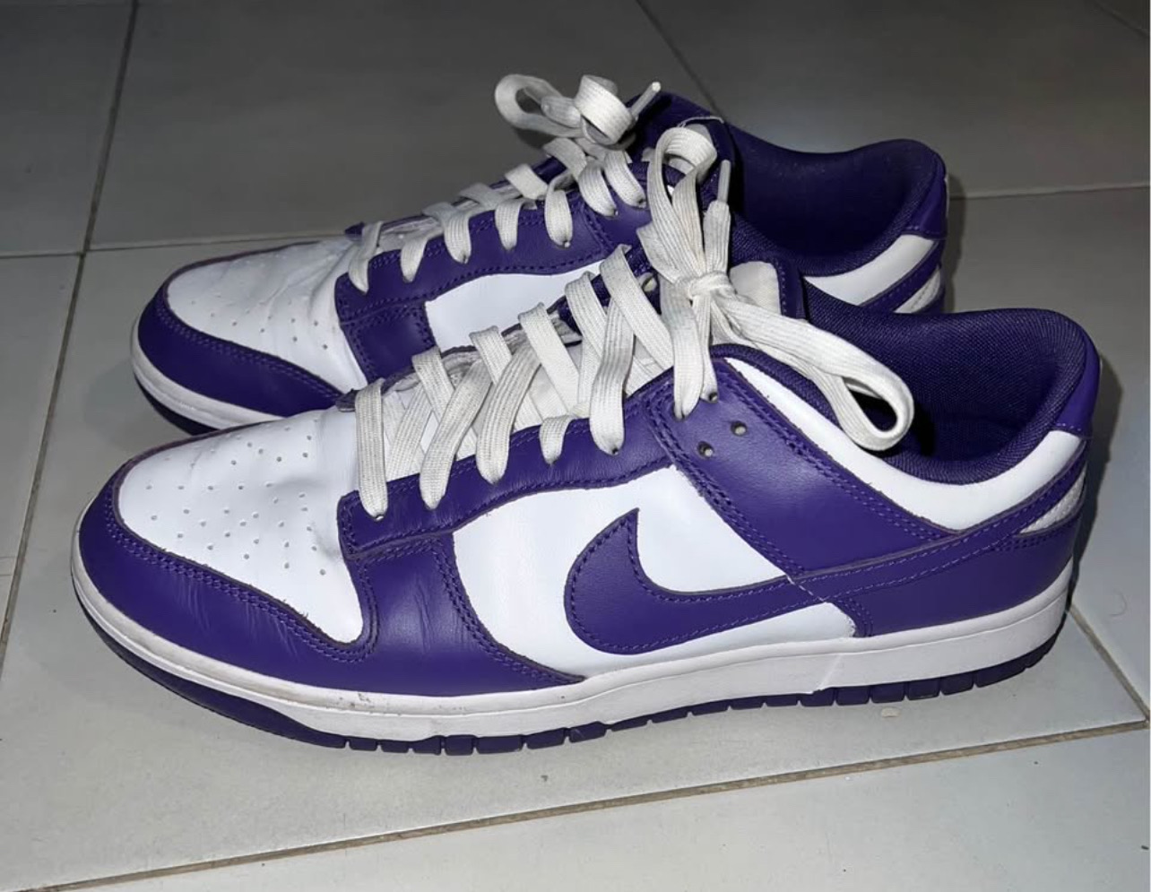 zapatos para hombre - Nike Dunk Low - Blanco/Morado - Size 10.5 de Hombre 0