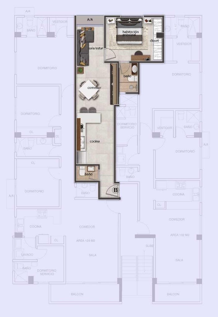 apartamentos - Apartamento en Los Jardines Del Sur de una habitación. 3