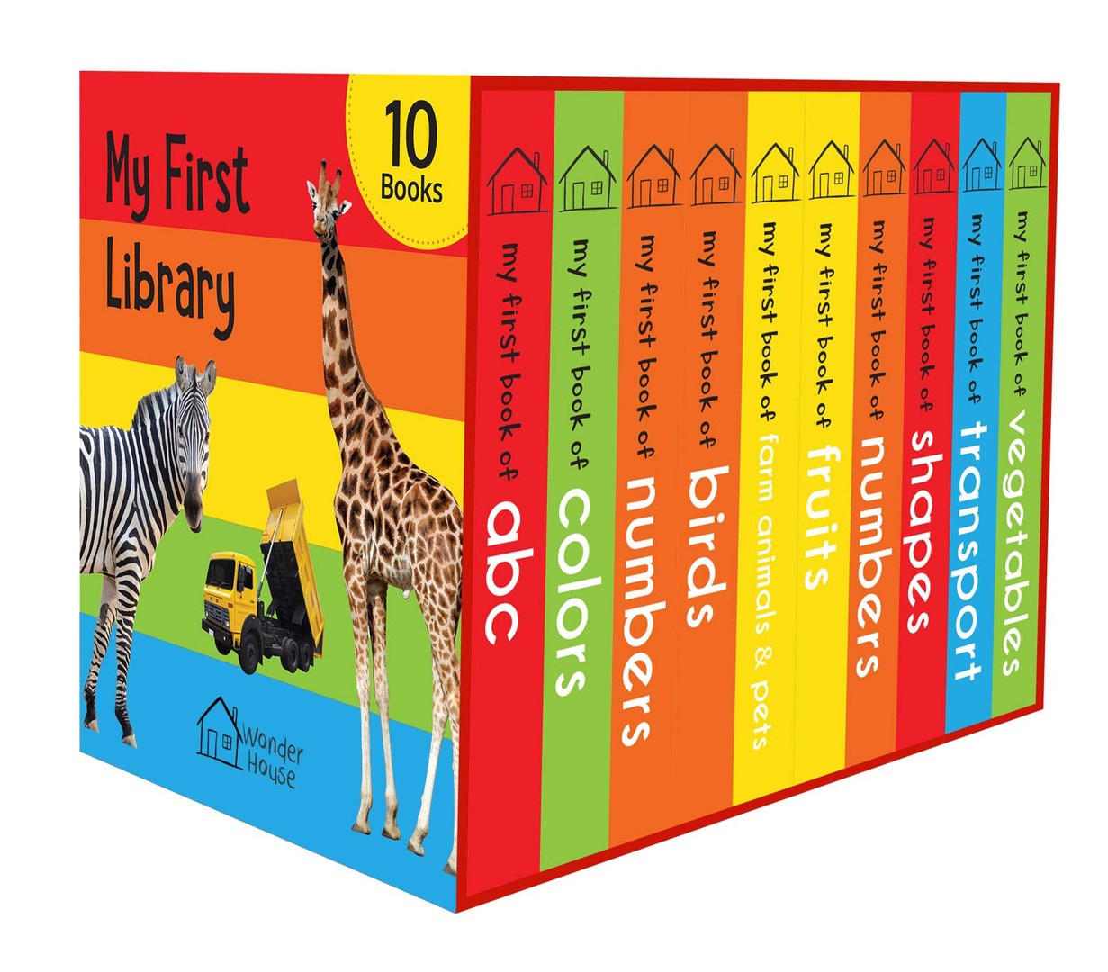 juguetes - Mi primera biblioteca: caja de 10 libros de cartón para niños