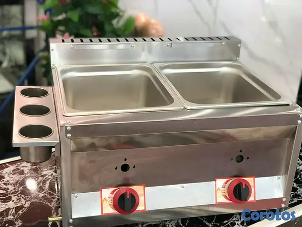 equipos profesionales - Freidora de gas de doble envase de 10 litros con escurridora para papa pollo 5