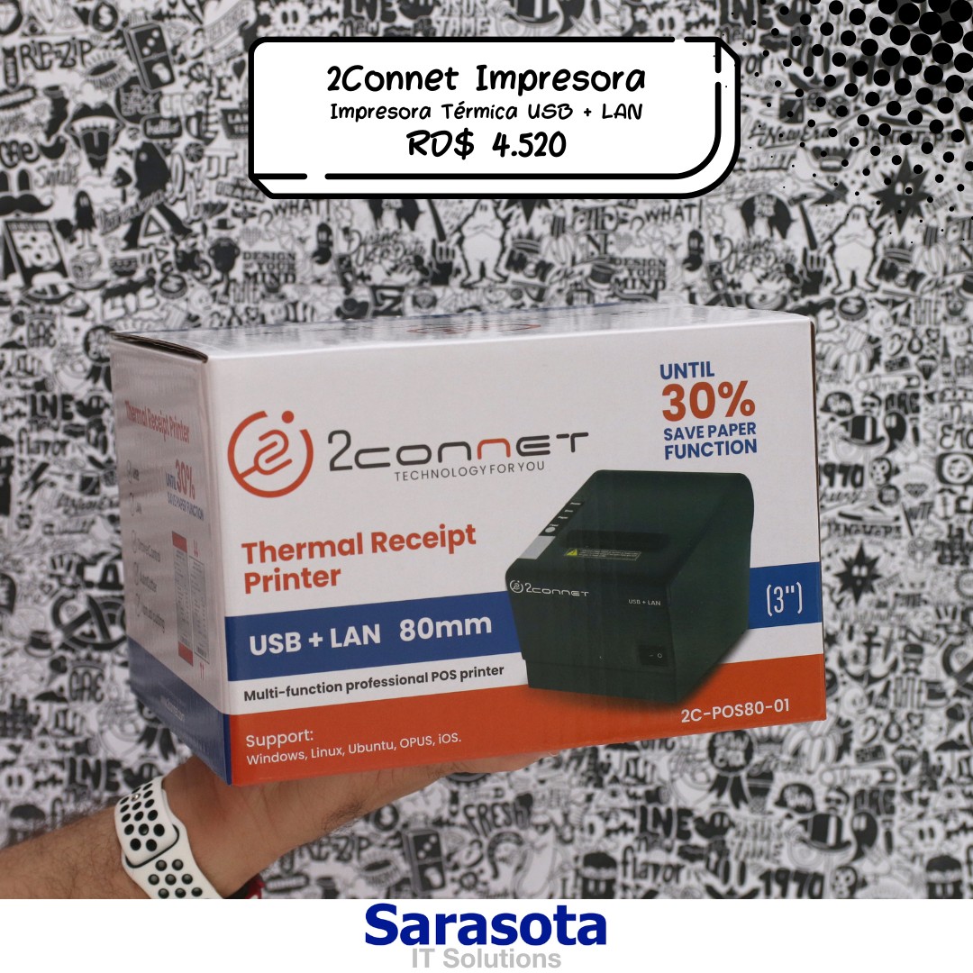 impresoras y scanners - Impresora térmica USB + LAN 2Connet 0