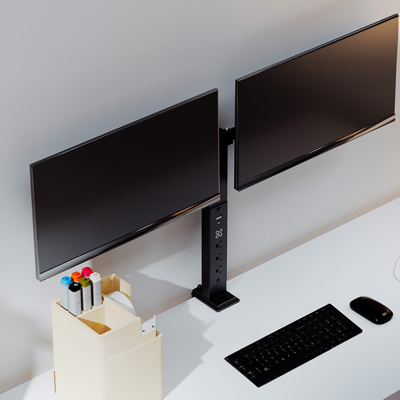 computadoras y laptops - SOPORTE PARA DOBLE MONITOR KLIPX, 13-32" CON REGLE 1