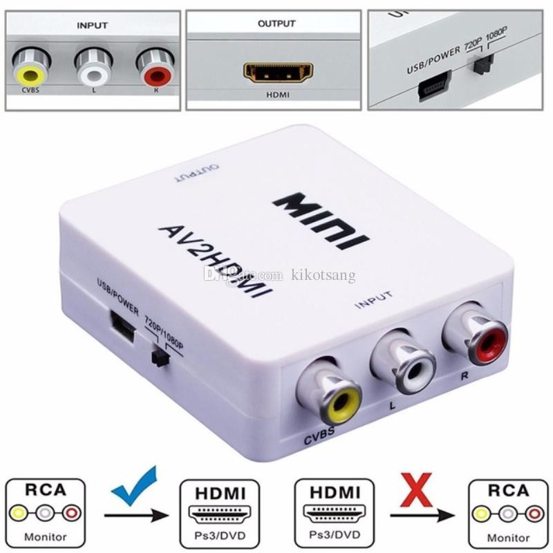 otros electronicos - Convertidor adaptador HDMI a RCA (audio y video)