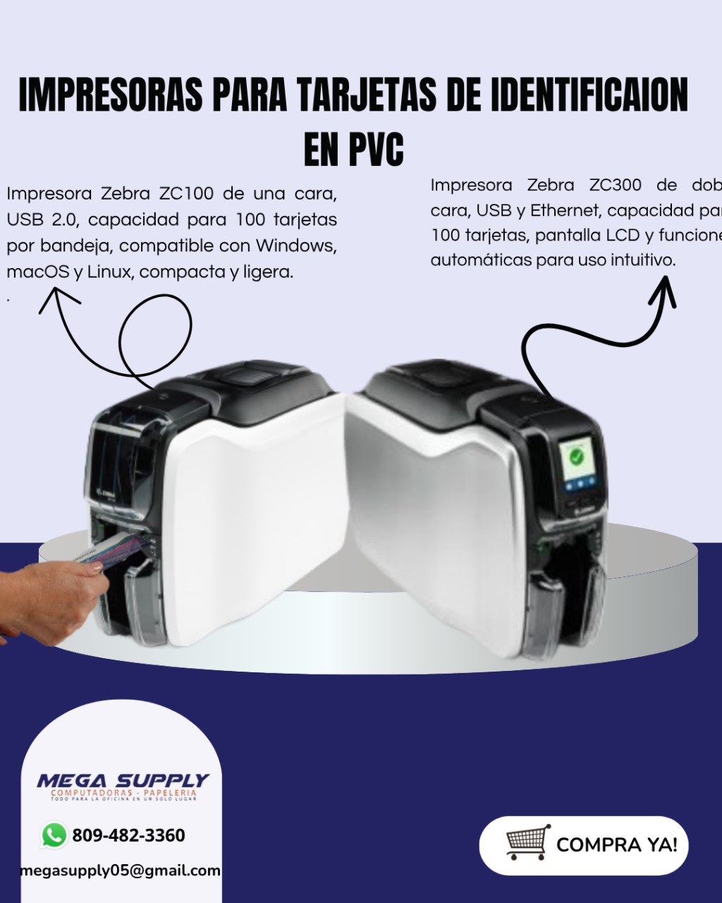 impresoras y scanners - IMPRESORAS DE CARNET, TARJETAS ,  EN PVC ZEBRA 