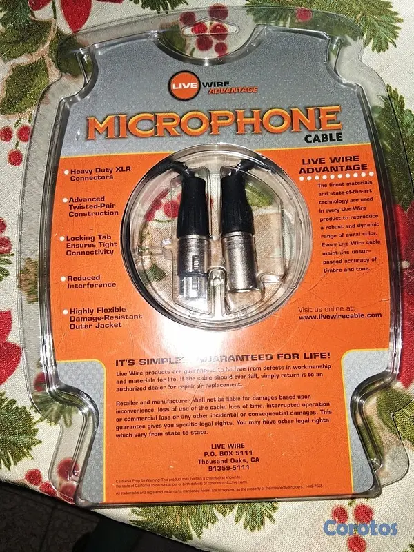 otros electronicos - Cable para Micrófono XLR LiveWire Advantage (15 Pi 6
