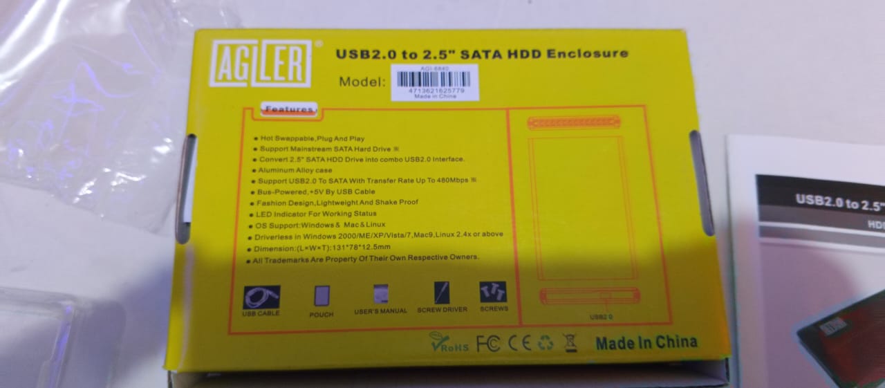 accesorios para electronica - Enclosure para Disco Duro o SSD 2.5 1