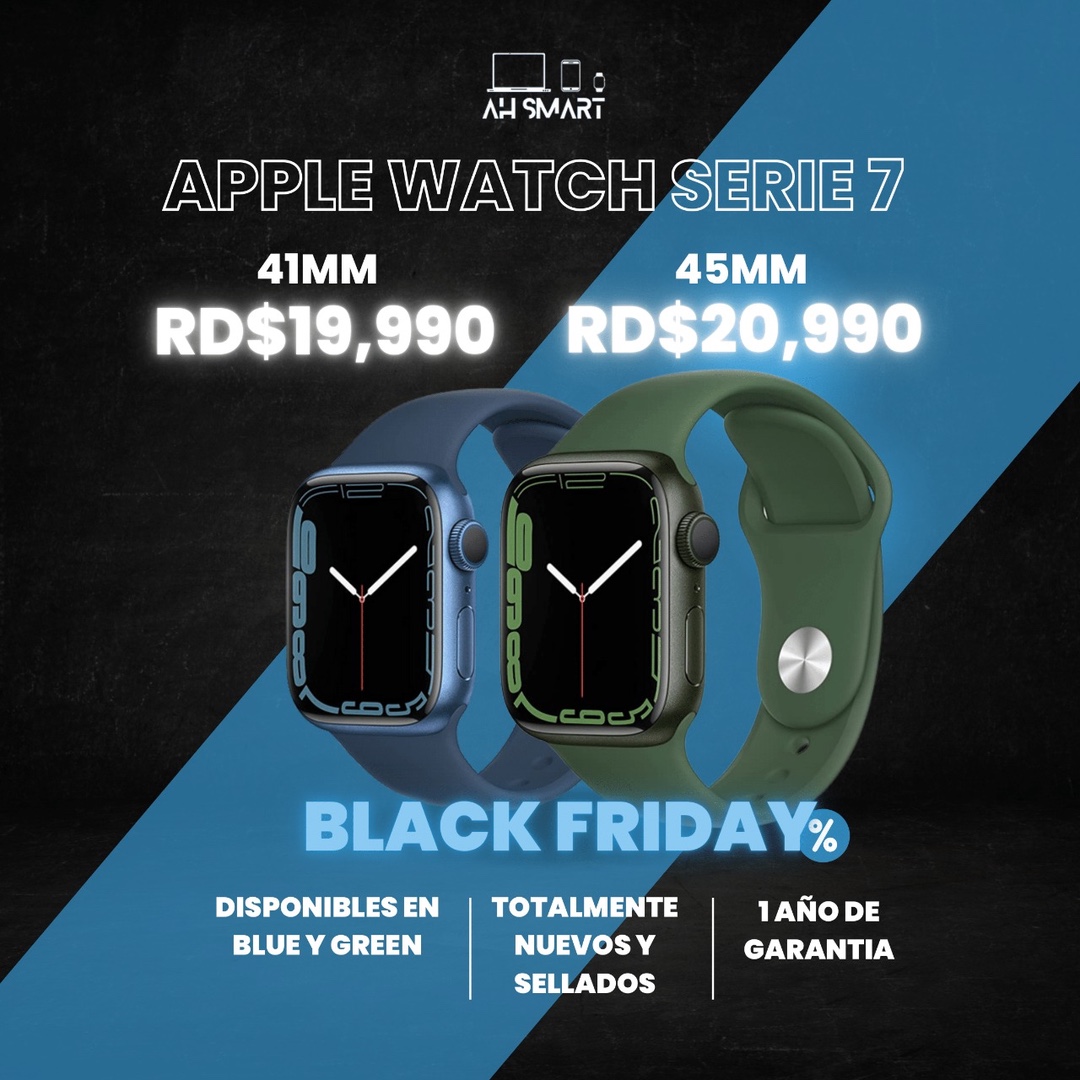 accesorios para electronica - Apple Watch Series 7 45MM 41MM (Azul, Verde, Starlight) Sellados *BLACK FRIDAY*