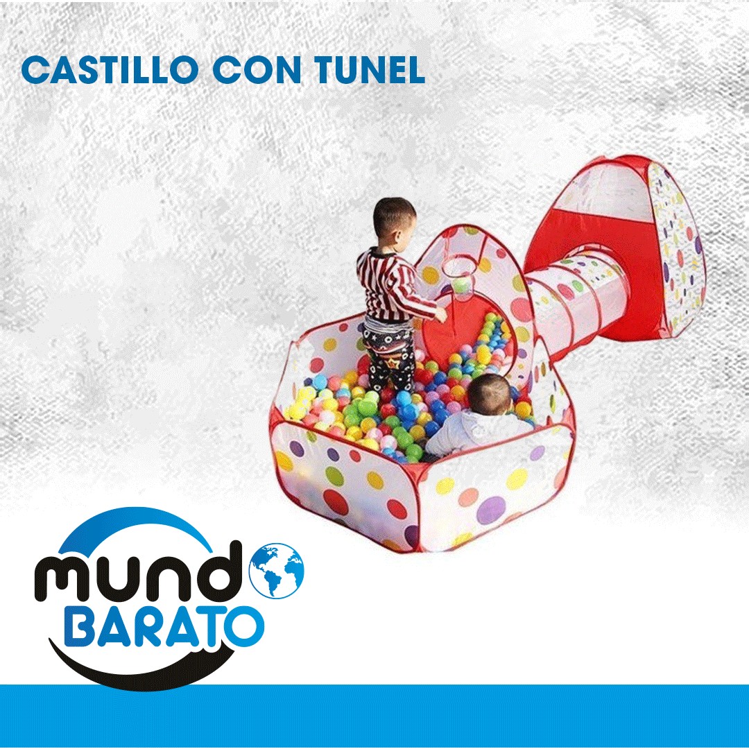 juguetes - Piscina De Pelotas Con Tunel Y Casa 3 En 1 para niños Ideal Regalo CASTILLO CASA